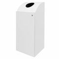 Papelera Metálica 69L con Cerradura y Cubo Interior, Color Plata