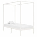 Cama con Dosel de Madera de Pino 100x200 cm Blanca INLIFE