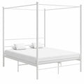 Estructura de cama con dosel blanco 160x200 cm, diseño elegante y resistente