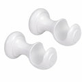 Juego de Soportes para Barra de Cortina de Madera, Blanco, Individual y Doble, para Barra de 28 mm