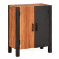 Aparador moderno de acacia y hierro 55x30x75 cm