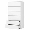 FOREHILL Sinfonier de Madera Blanca con 7 Cajones para Dormitorio, Salón y Recibidor, 60x40x119cm