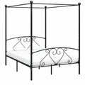 Cama con Dossel de Metal Gris 160 x 200 cm INLIFE