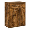 Aparador de Roble Ahumado con Almacenaje, 60x30x75 cm, 2 Puertas y 1 Cajón para Cocina y Comedor