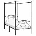 INLIFE Cama con Dosel Metálica Gris 100x200 cm