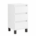 Aparador de madera blanco con patas de hierro, 40x35x70 cm, buffet para cocina y comedor