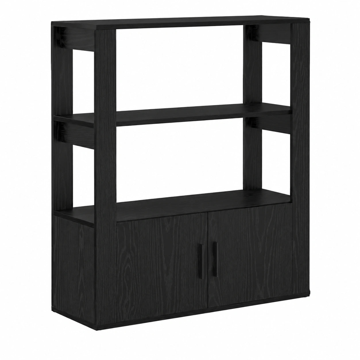 Buffet moderno de roble negro con dos puertas, 30 x 80 x 90 cm, mueble práctico para salón y comedor