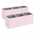 Amazon Basics Cajas Organizadoras de Tela Plegables, Set de 6, Peonía Rosa, 33x38x33 cm